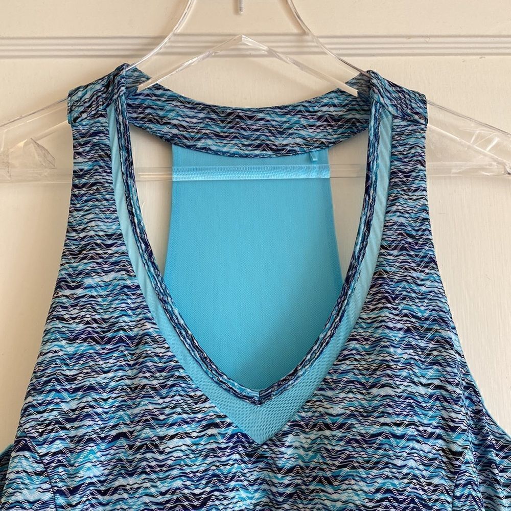 MPG Racerback Slip On Active Sports Dress Marbled Blue Size Large - Picture 3 of 13